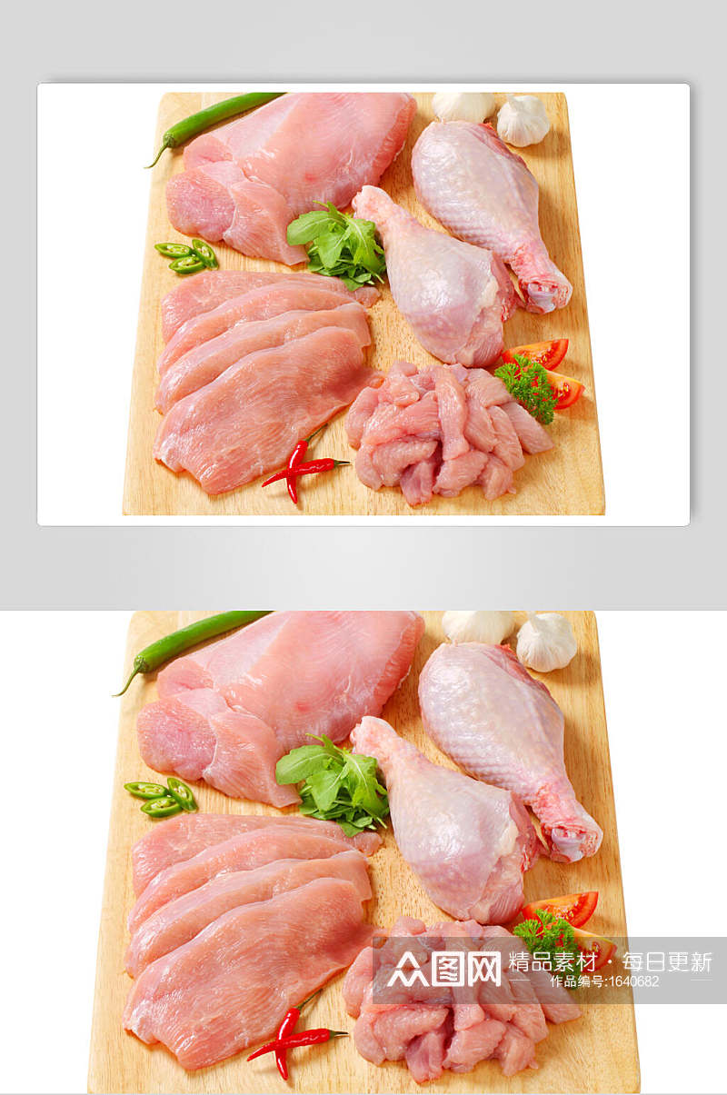 鸡腿肉胸肉食材高清图片素材