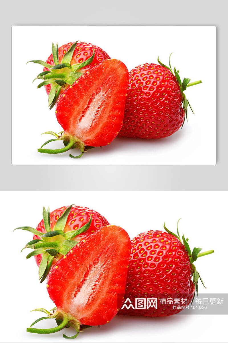 红色草莓特写水果超清摄影图素材