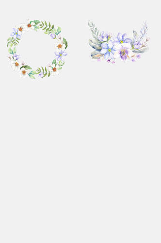手绘水彩花卉植物边框免抠元素