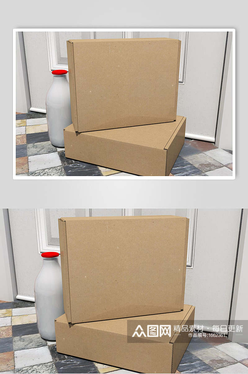 纸盒子包装样机效果图素材