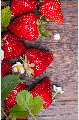 草莓园新鲜美味水果摄影图