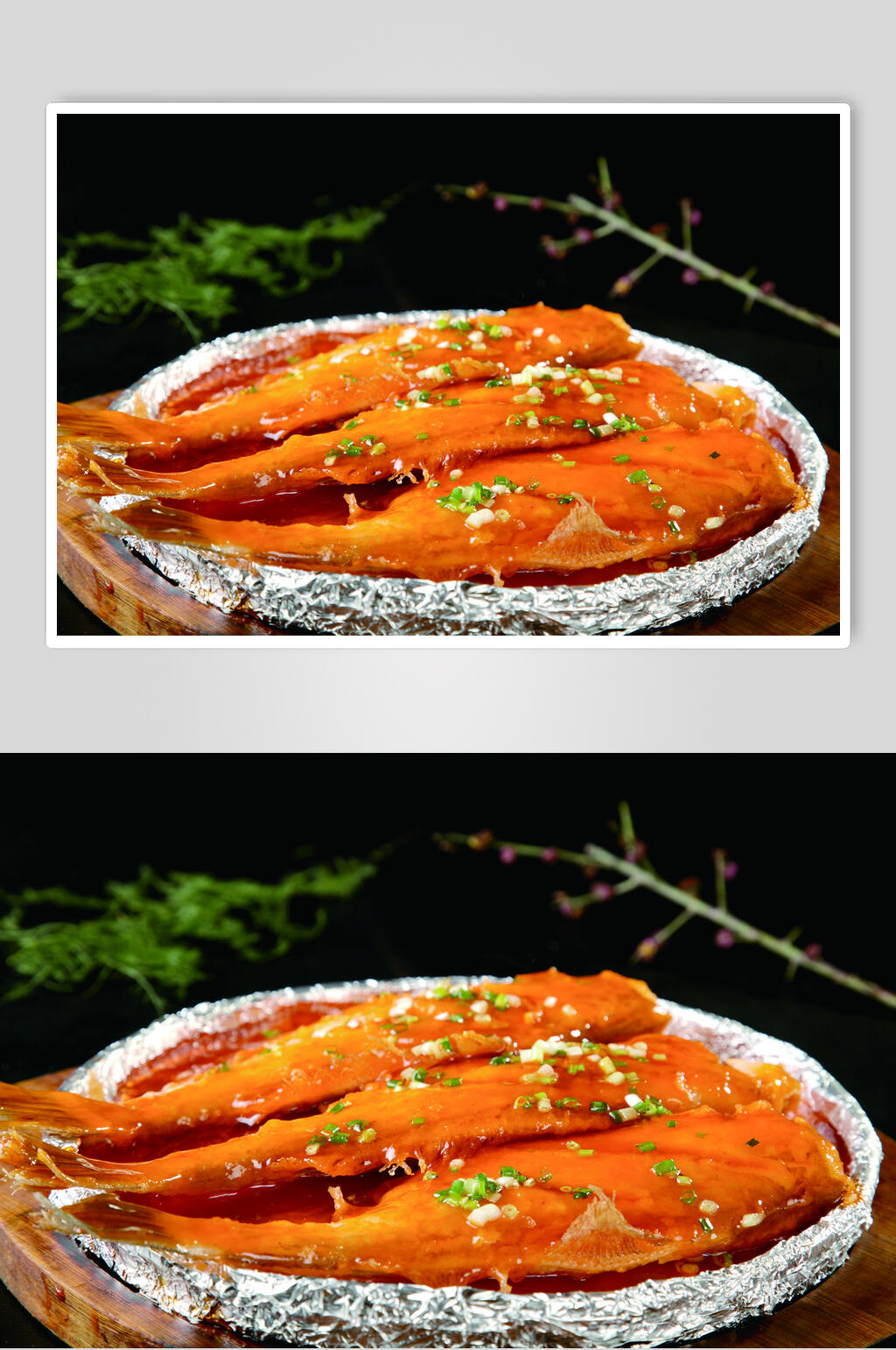 铁板扒皮鱼餐饮高清图片素材