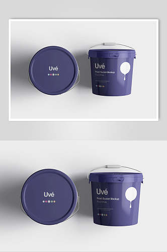 紫色油漆桶包装样机效果图