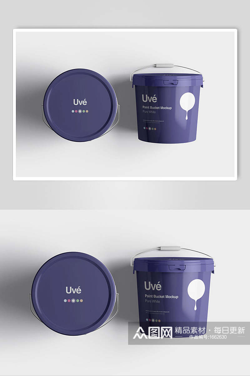 紫色油漆桶包装样机效果图素材