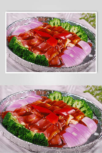 铁板烧雁鹅柳餐饮美食图片