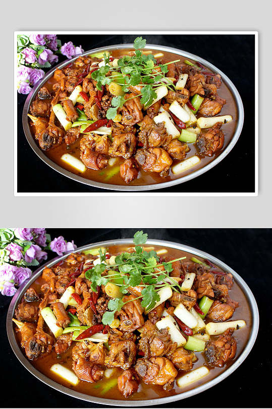 中华美食大盘鸡摄影图