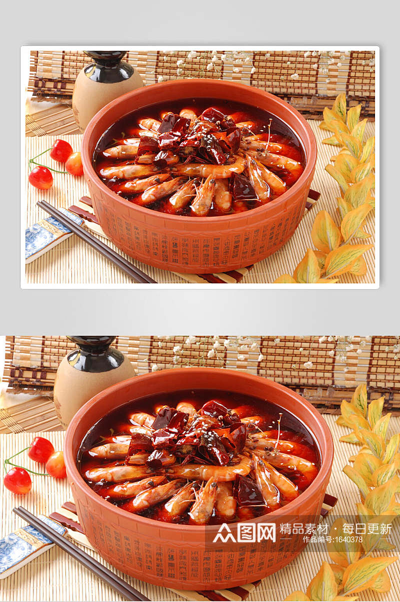 红油美味香辣虾摄影图素材