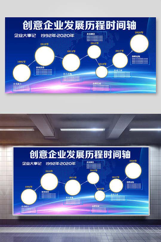 企业文化发展历程时间轴宣传展板-众图网