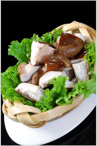 新鲜香菇美食摄影图片