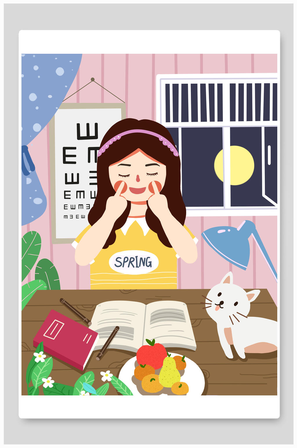 漫画风护眼爱眼日插画素材素材