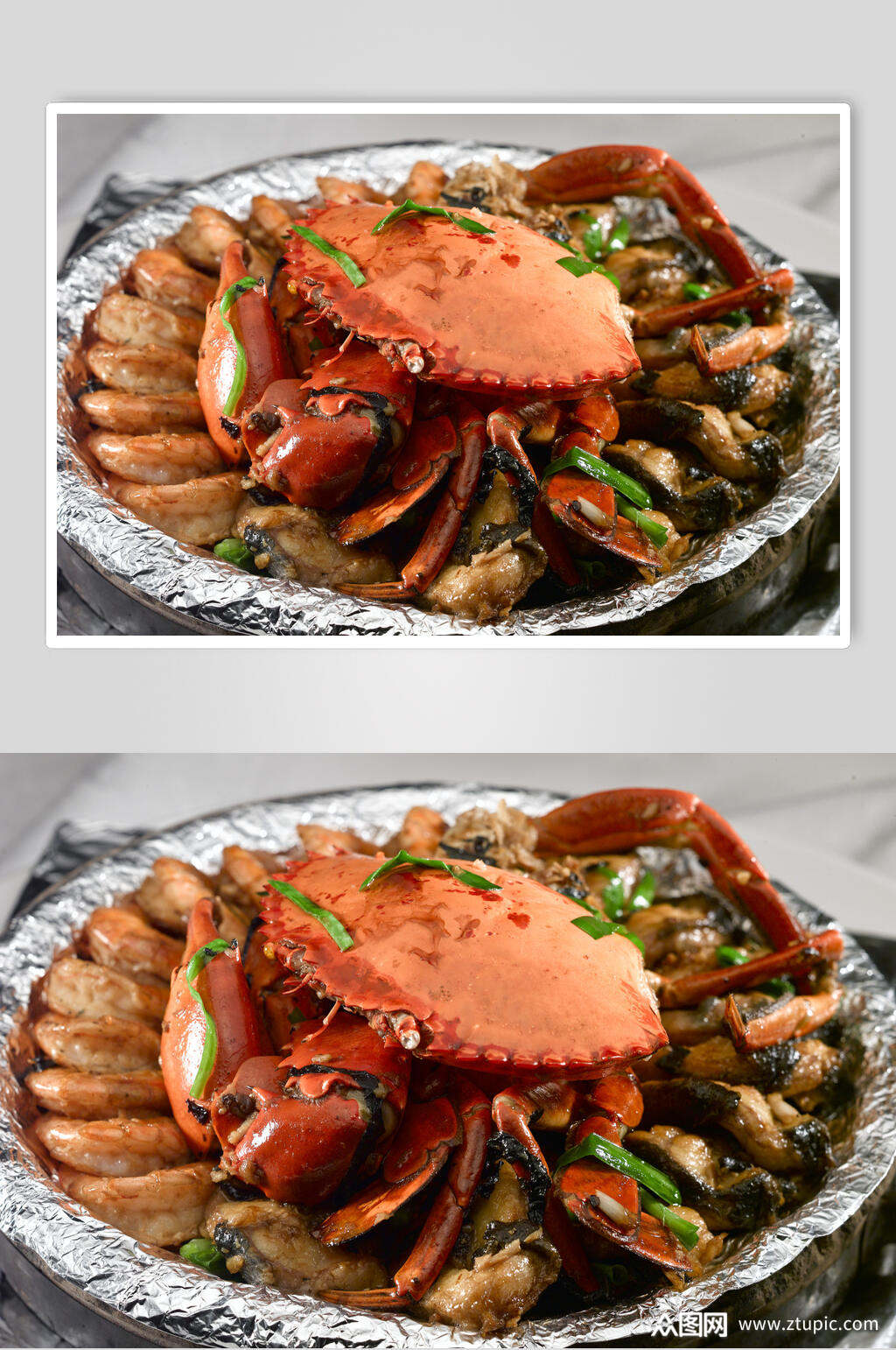 招牌铁板鱼虾蟹高清图片