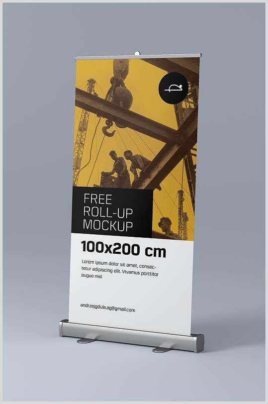 商务风易拉宝样机效果图-众图网