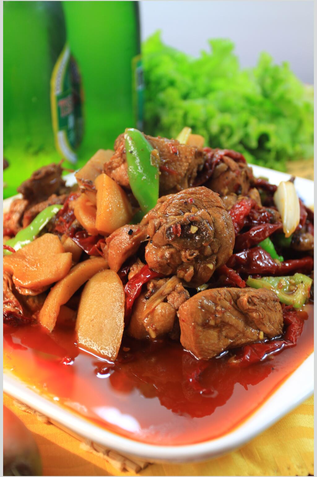 中华美食大盘鸡摄影图素材