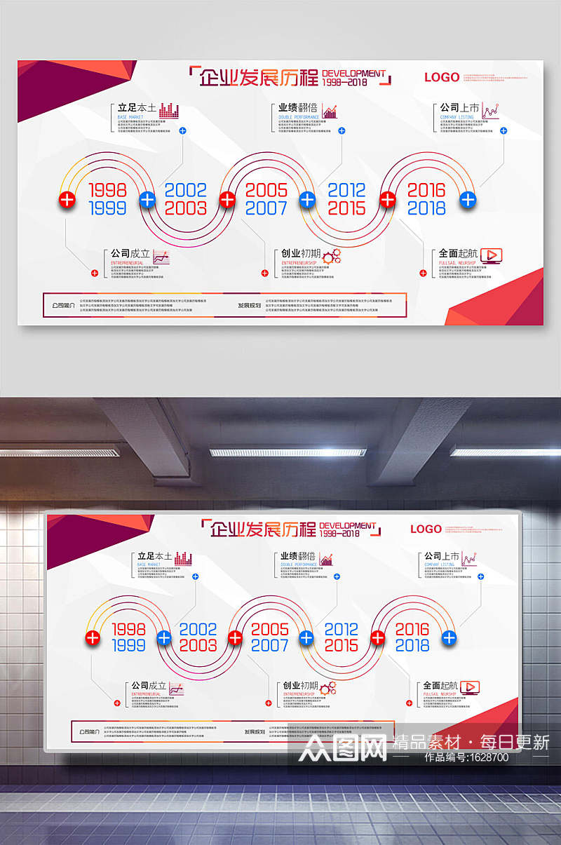 企业发展历程企业文化宣传展板 企业宣传栏版面素材