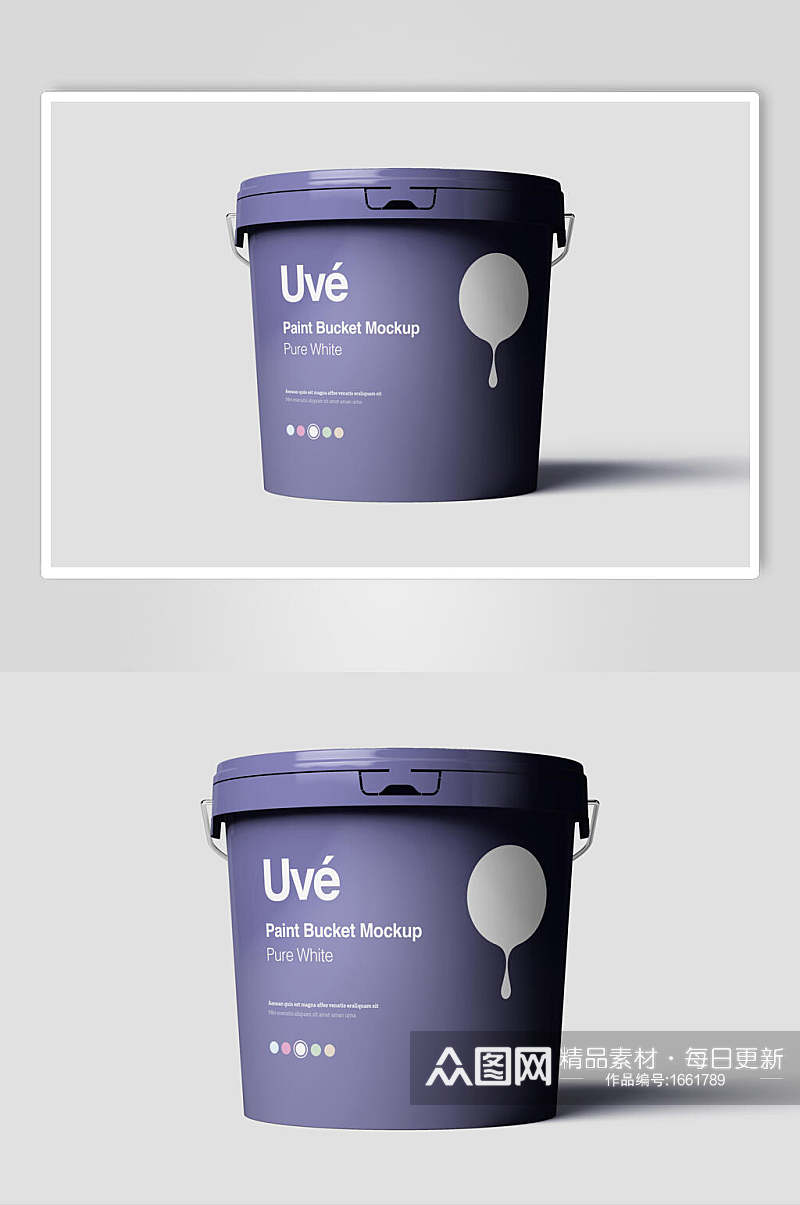 紫色油漆桶包装样机效果图素材