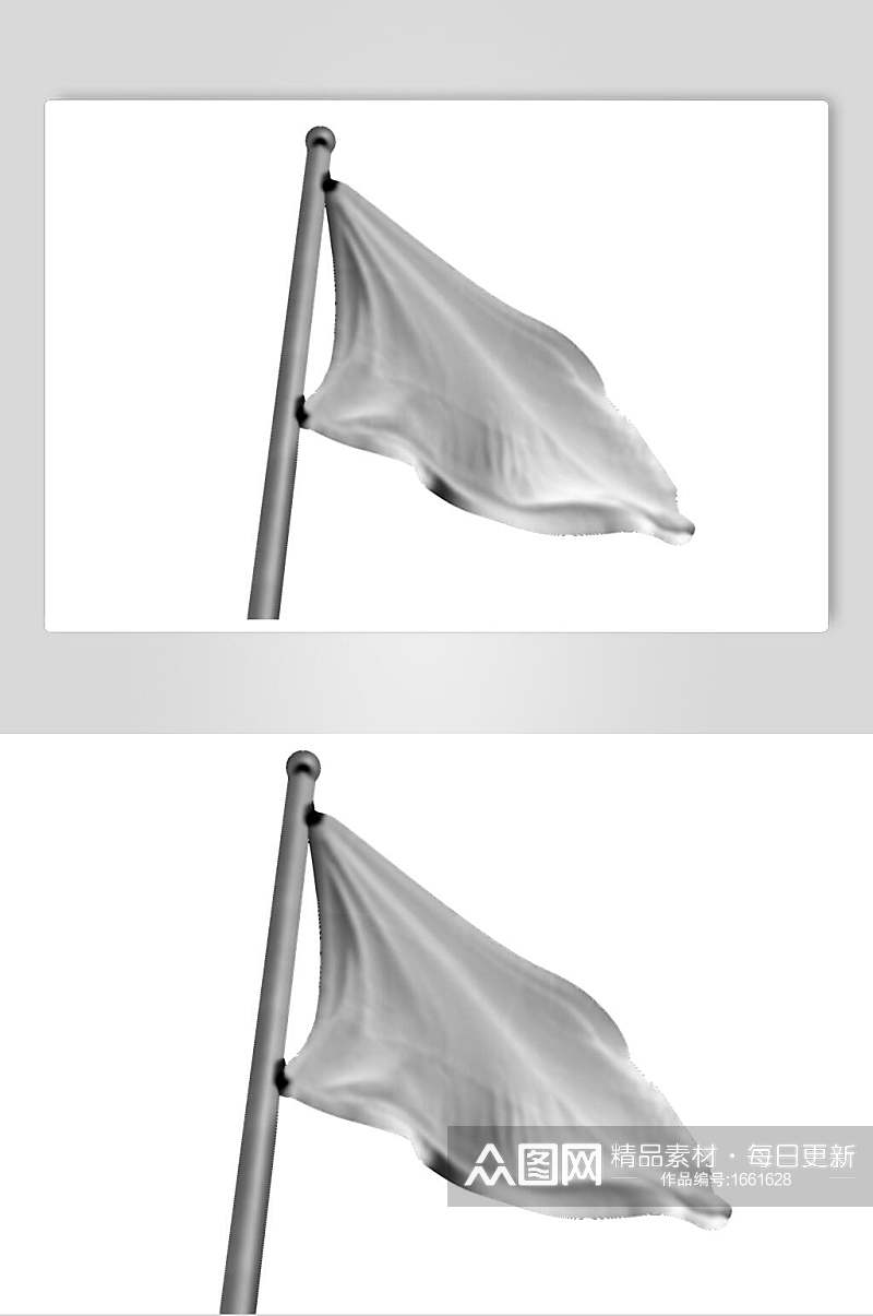 户外灰色旗子旗帜效果图素材