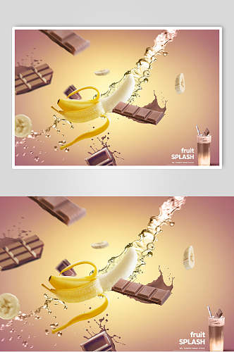 巧克力水果果汁海报设计