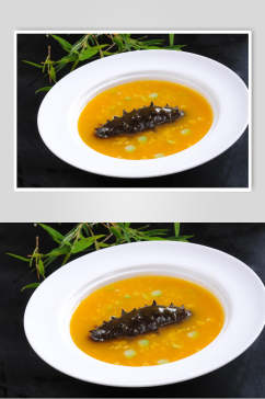美味汤汁海参美食摄影图片