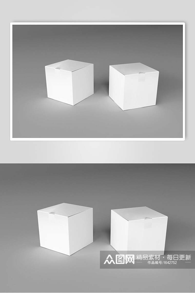 白色方盒包装样机效果图素材