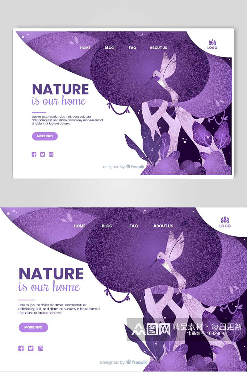 紫色插画设计素材素材