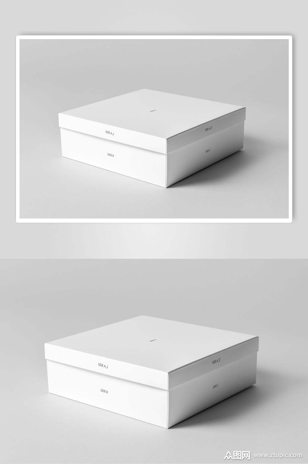白色方形包装样机效果图