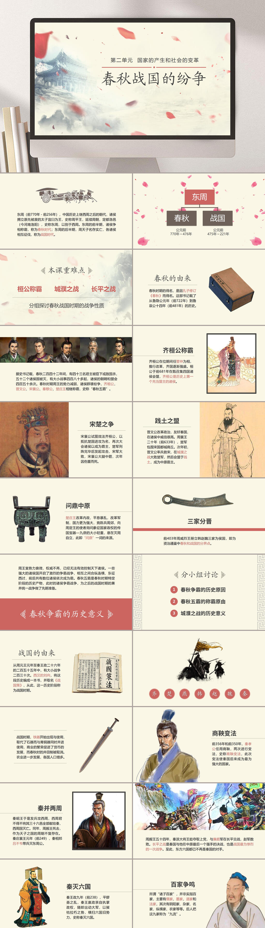 小学春秋战国的纷争PPT课件素材
