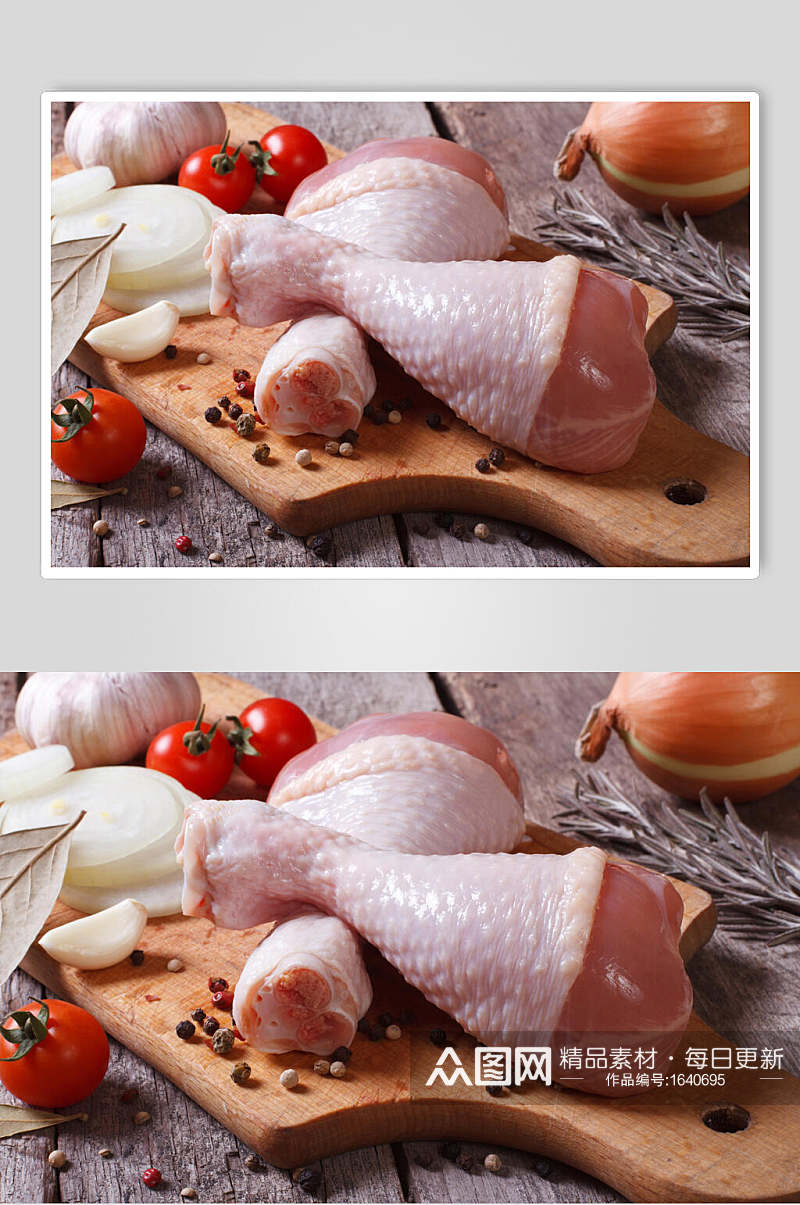 土鸡鸡腿肉食材美食高清图片素材