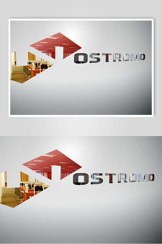 创意前台背景墙LOGO展示样机效果图-众图网