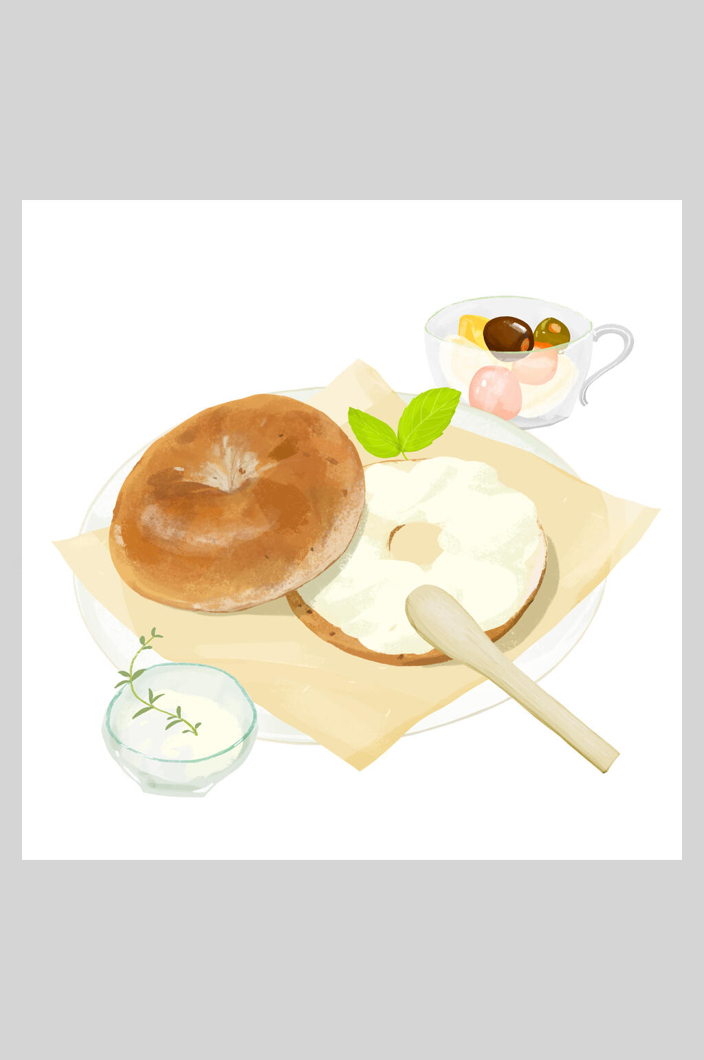 美食民爆甜品插画素材素材