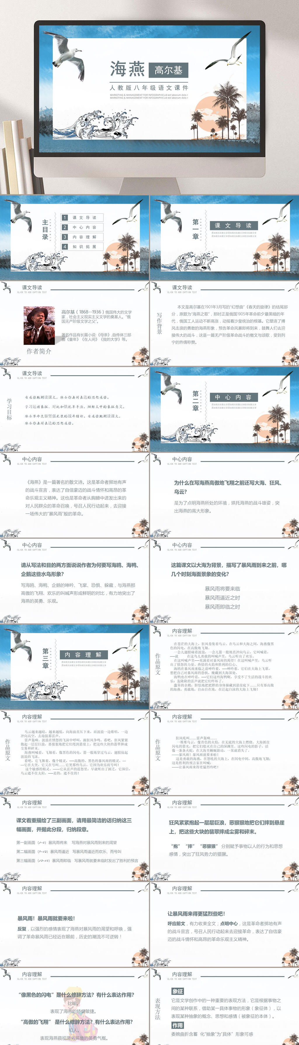 八年级海燕高尔基PPT课件素材