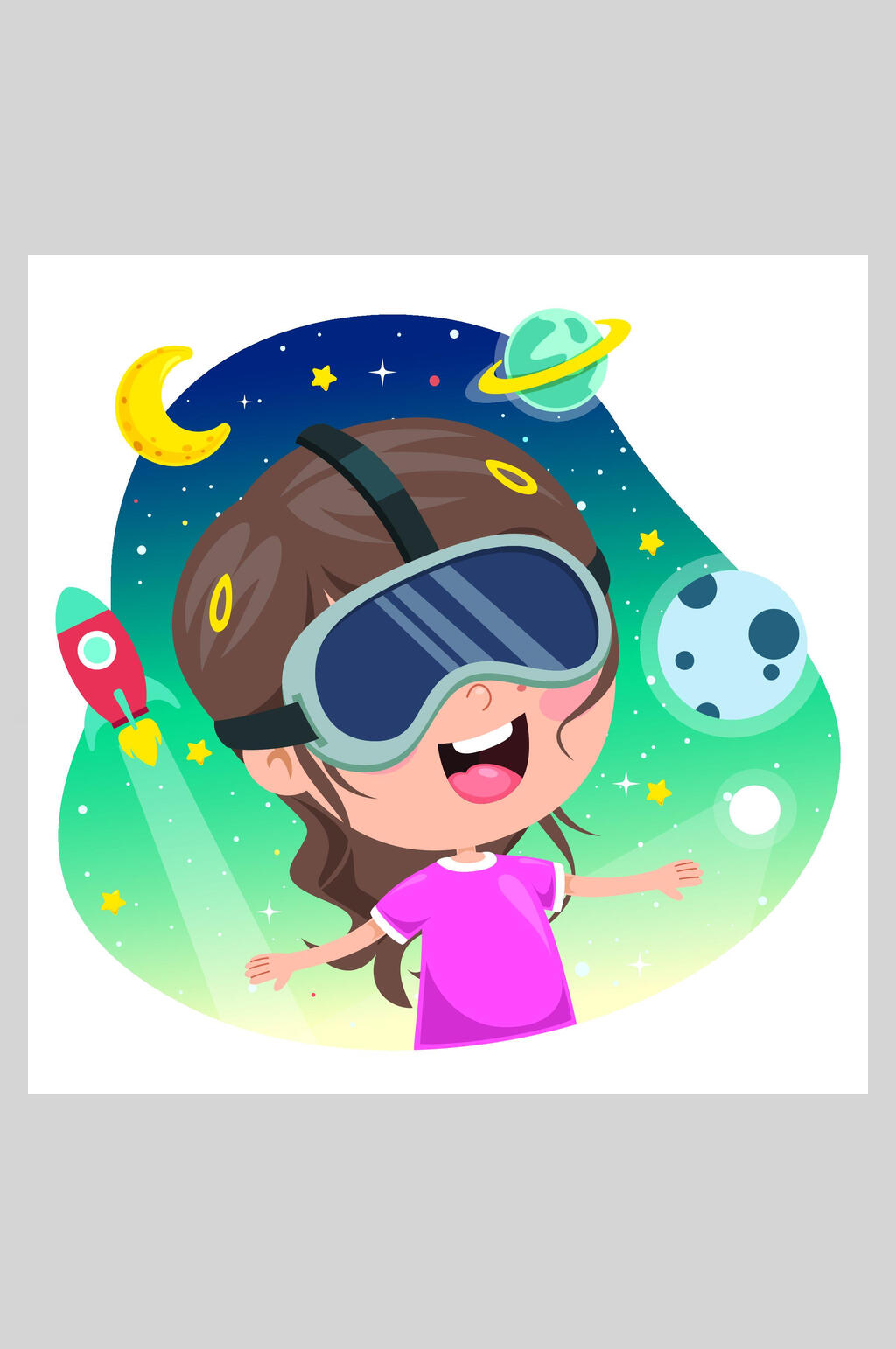 VR星空插画设计素材素材
