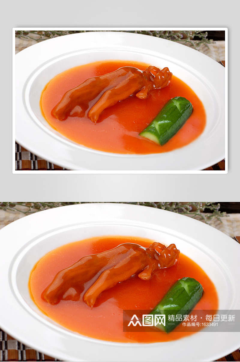 粤菜鲍汁扣鹅掌餐饮美食图片素材