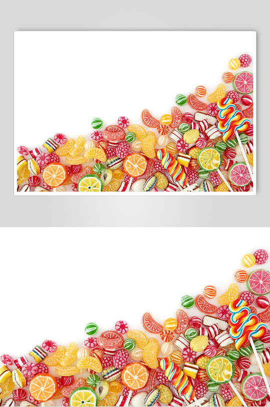 彩色清新零食糖果摄影图