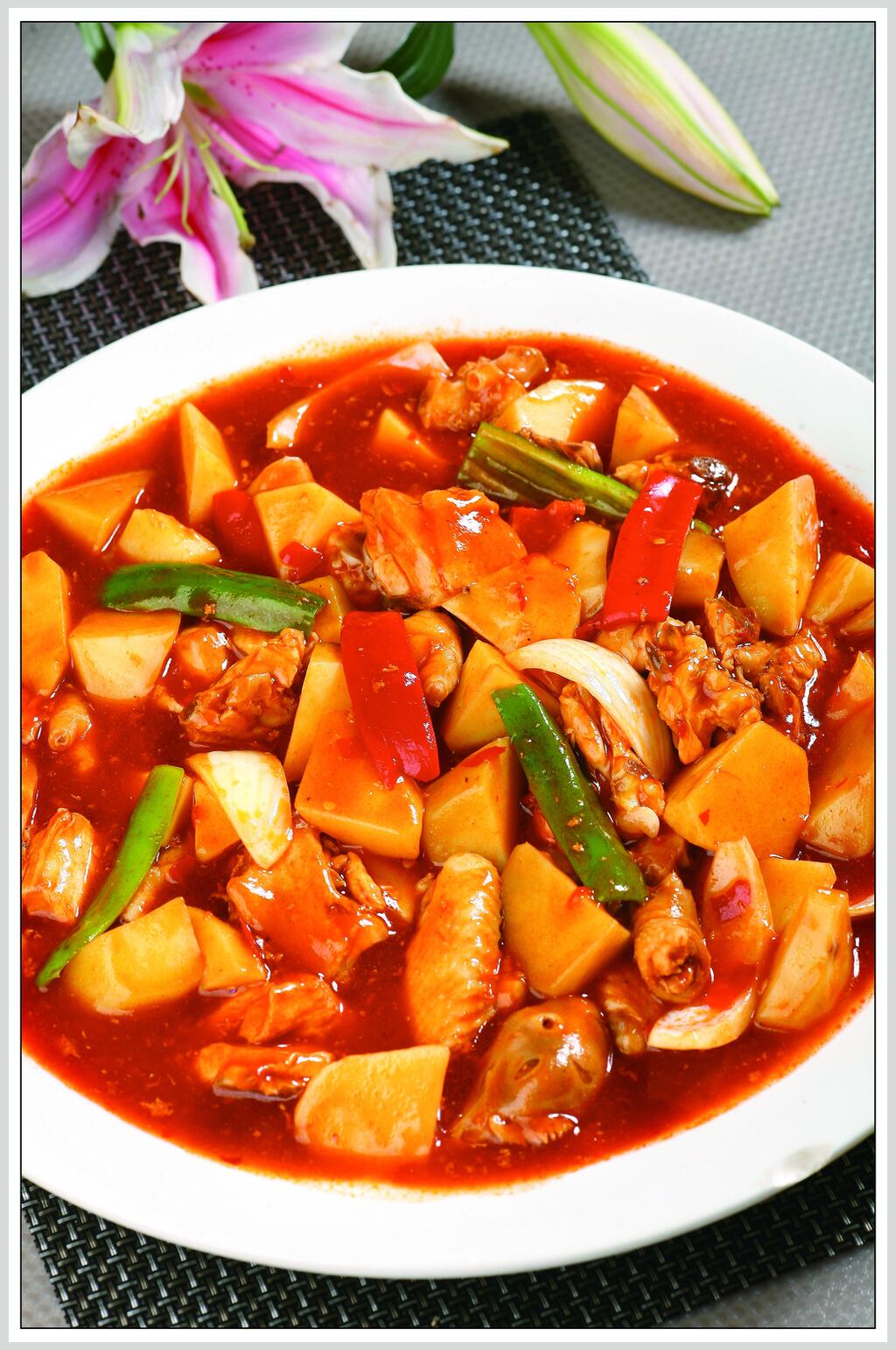 美味大盘鸡套餐美食图片素材