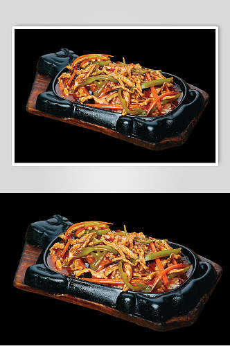 铁板鱼香肉丝饭美食高清图片