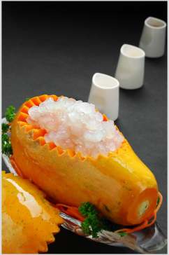 美味木瓜炖雪蛤美食摄影高清图片