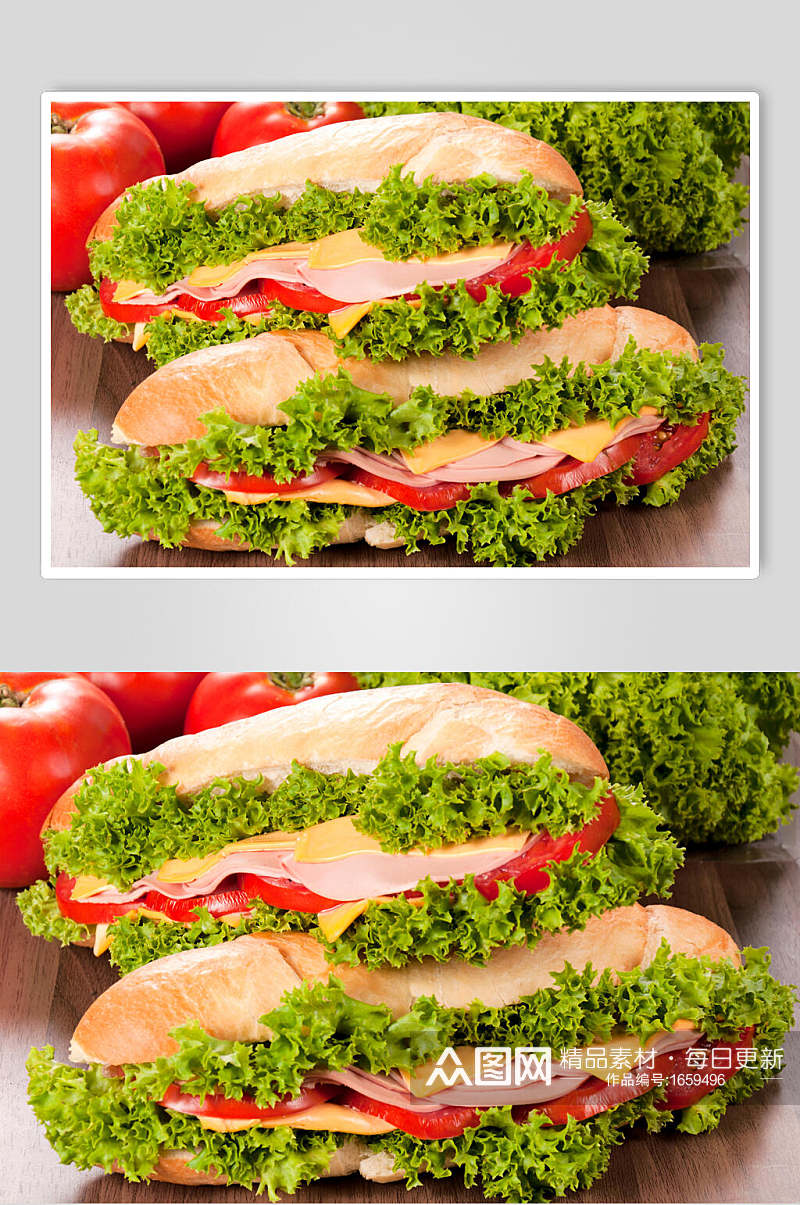 特色芝士蔬菜汉堡高清摄影图素材