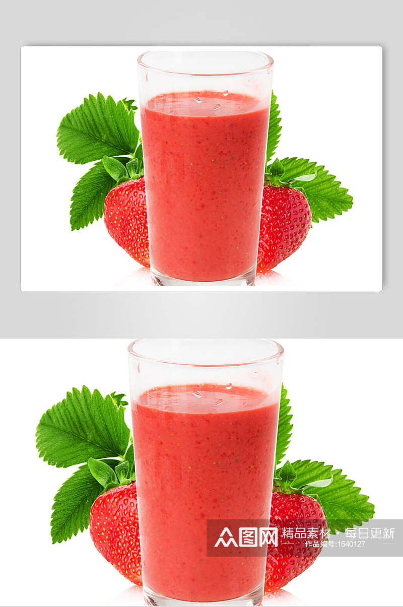 生鲜草莓果汁高清摄影图素材
