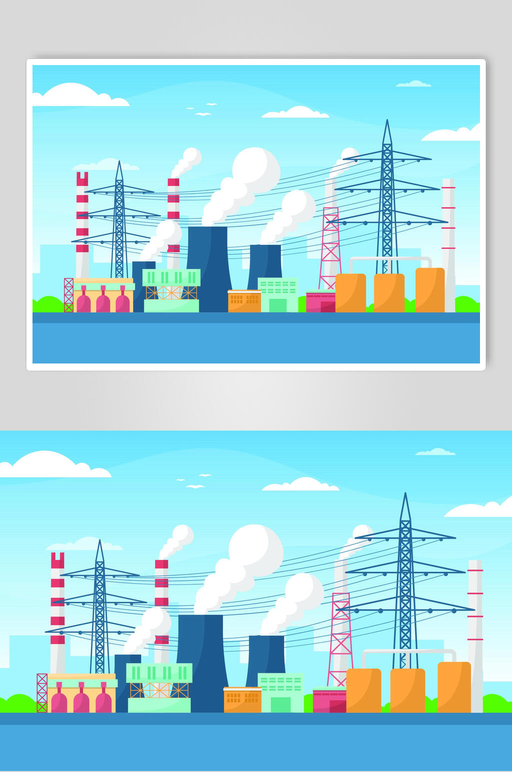 工厂生产插画设计素材素材