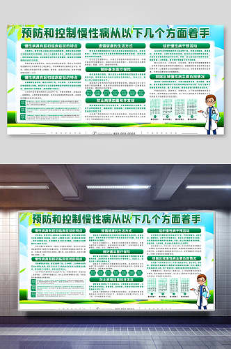 预防控制慢性病宣传栏展板海报