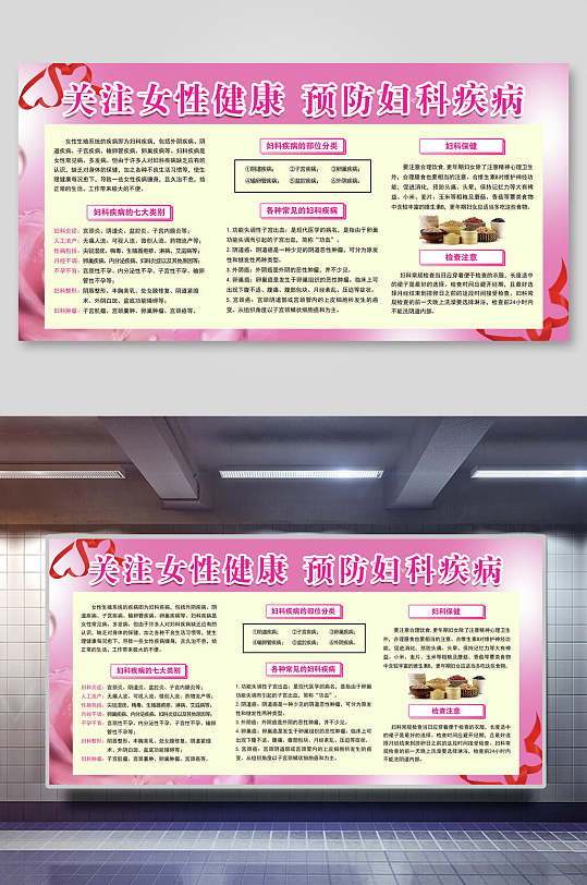 关注女性健康预防妇科疾病知识宣传展板海报