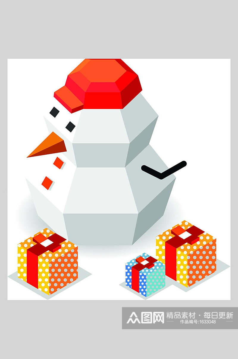 雪人圣诞节插画元素素材素材