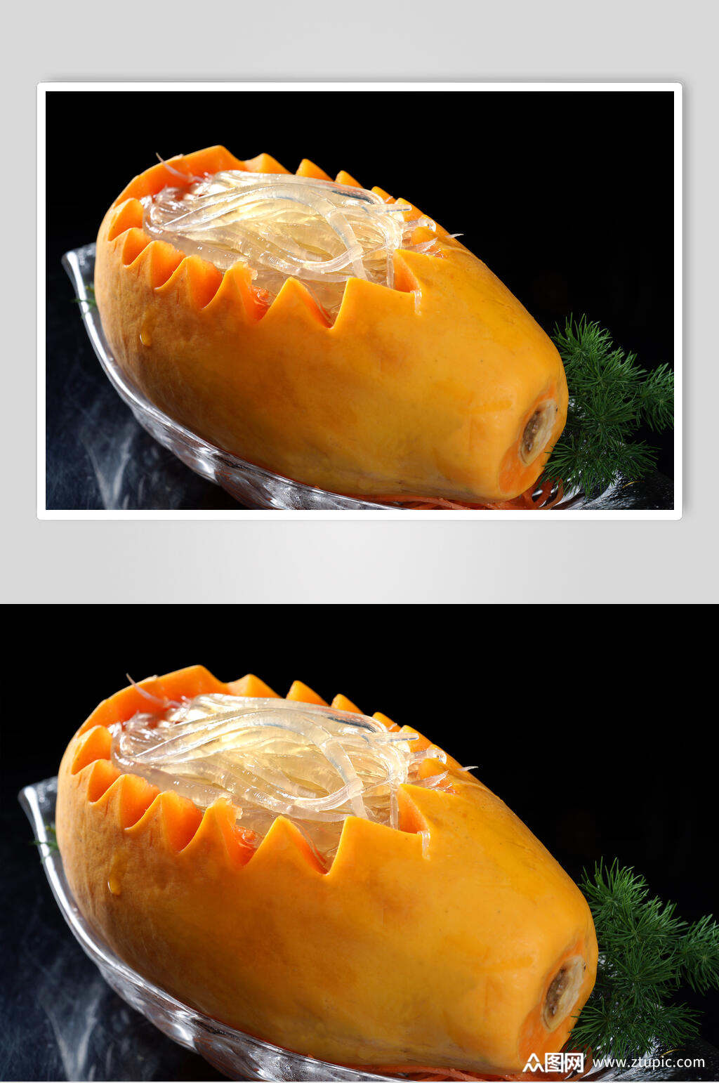 燕鲍翅粤菜木瓜炖大鲍翅餐饮美食图片