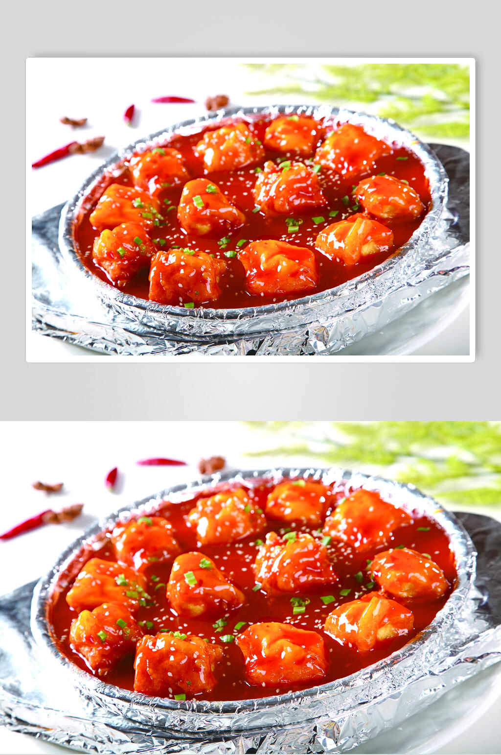 美味铁板荷包豆腐餐饮高清图片素材