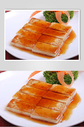 铁板山水煎豆腐餐饮高清图片