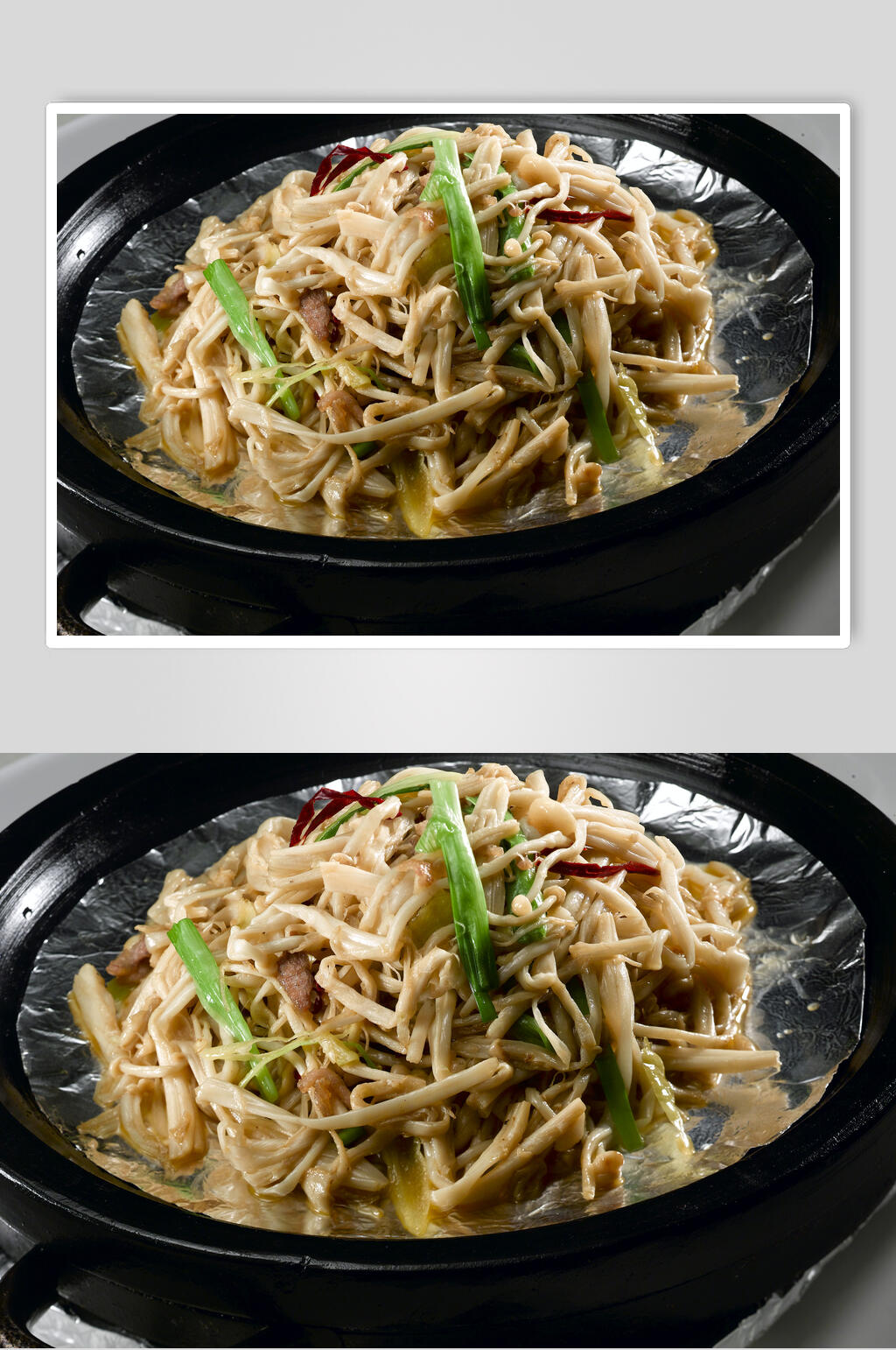 铁板金针菇食品高清图片素材