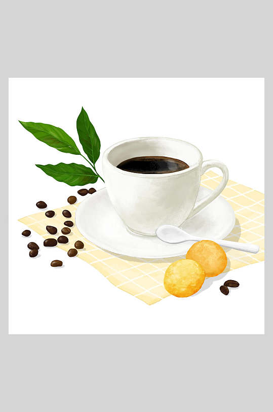 美食咖啡甜品插画素材