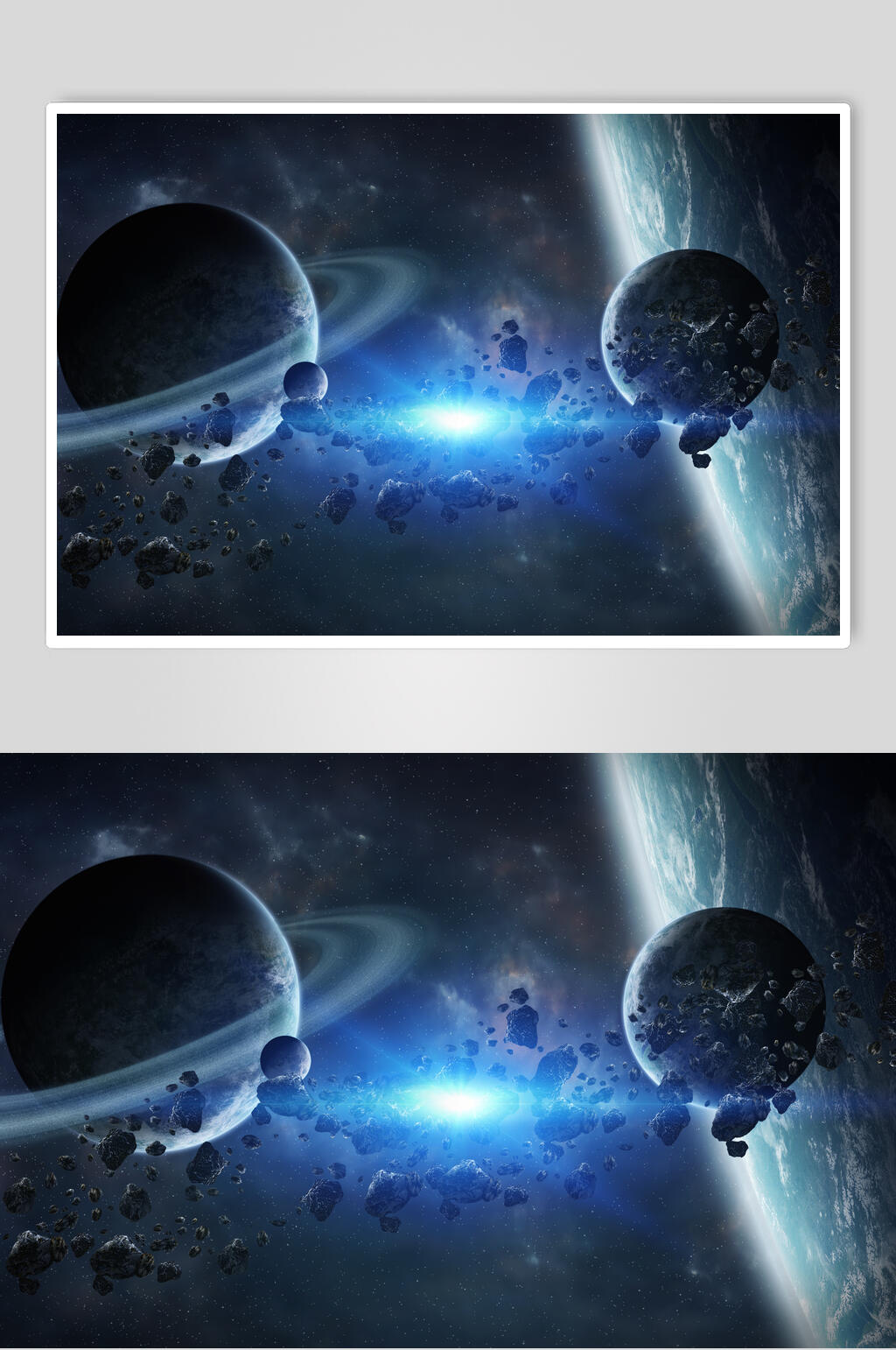 蓝色唯美行星摄影图素材