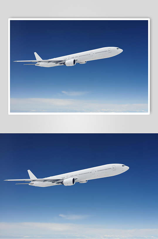 客运客机民航飞机飞机天空飞行摄影图双图