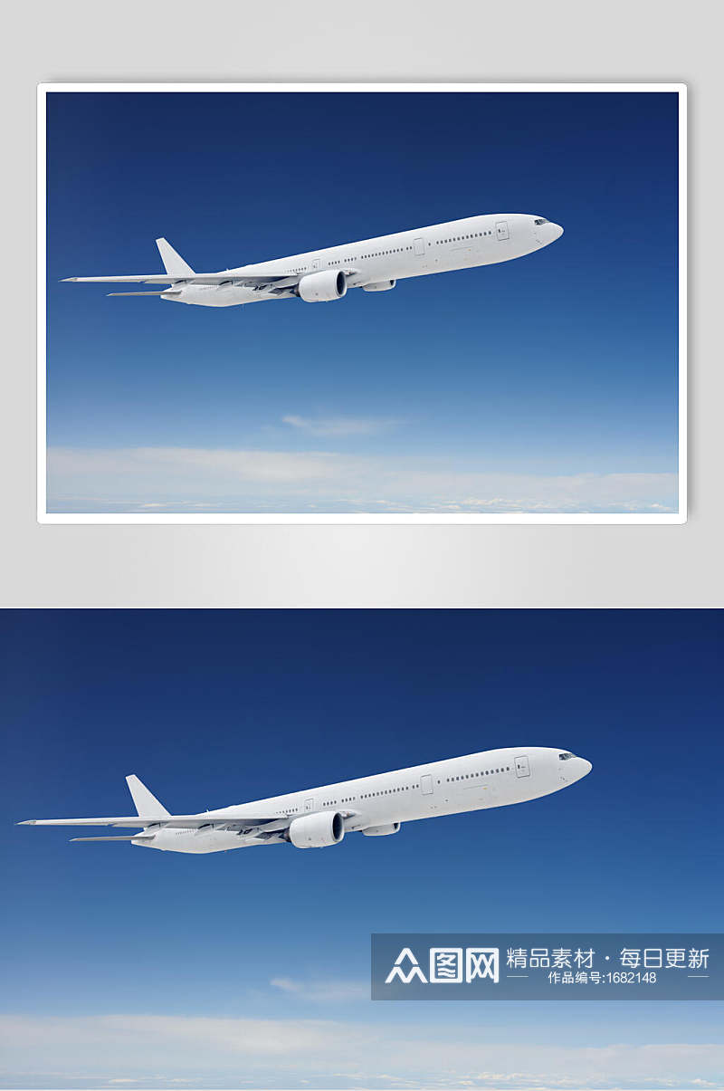客运客机民航飞机飞机天空飞行摄影图双图素材